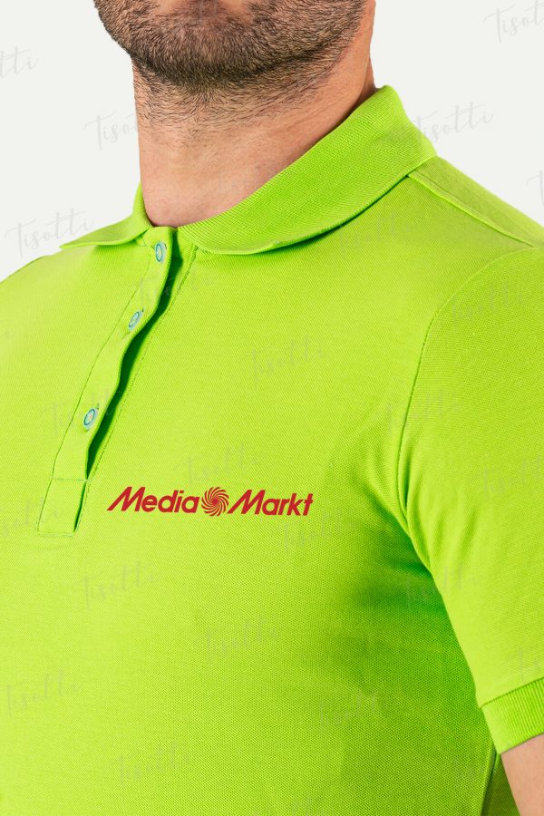 Fıstık Yeşili Baskılı Polo Yaka Tişört