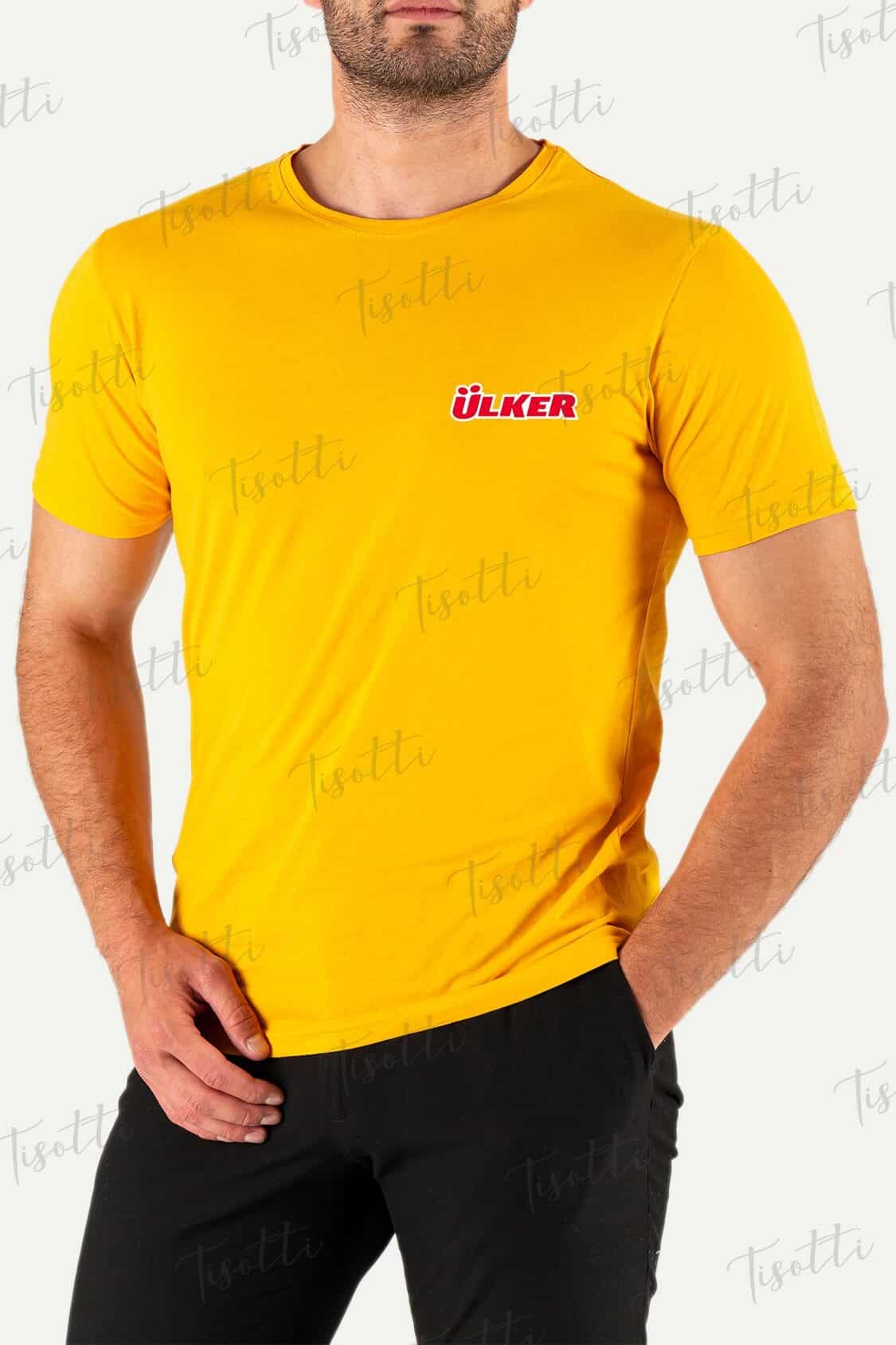 Baskılı Sarı Penye Tişört